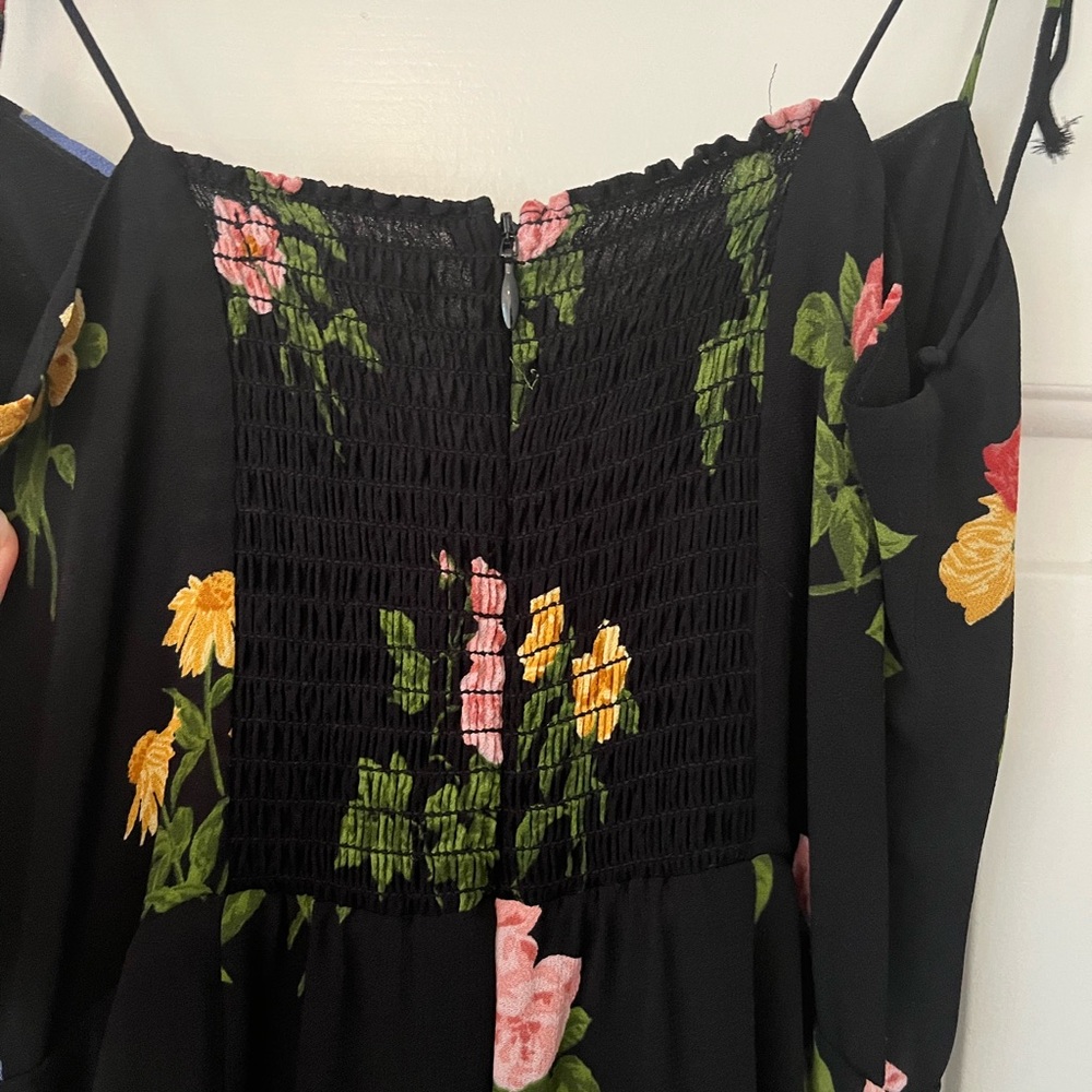 Reformation Black Floral Midi Dress - Picture 4 of 5